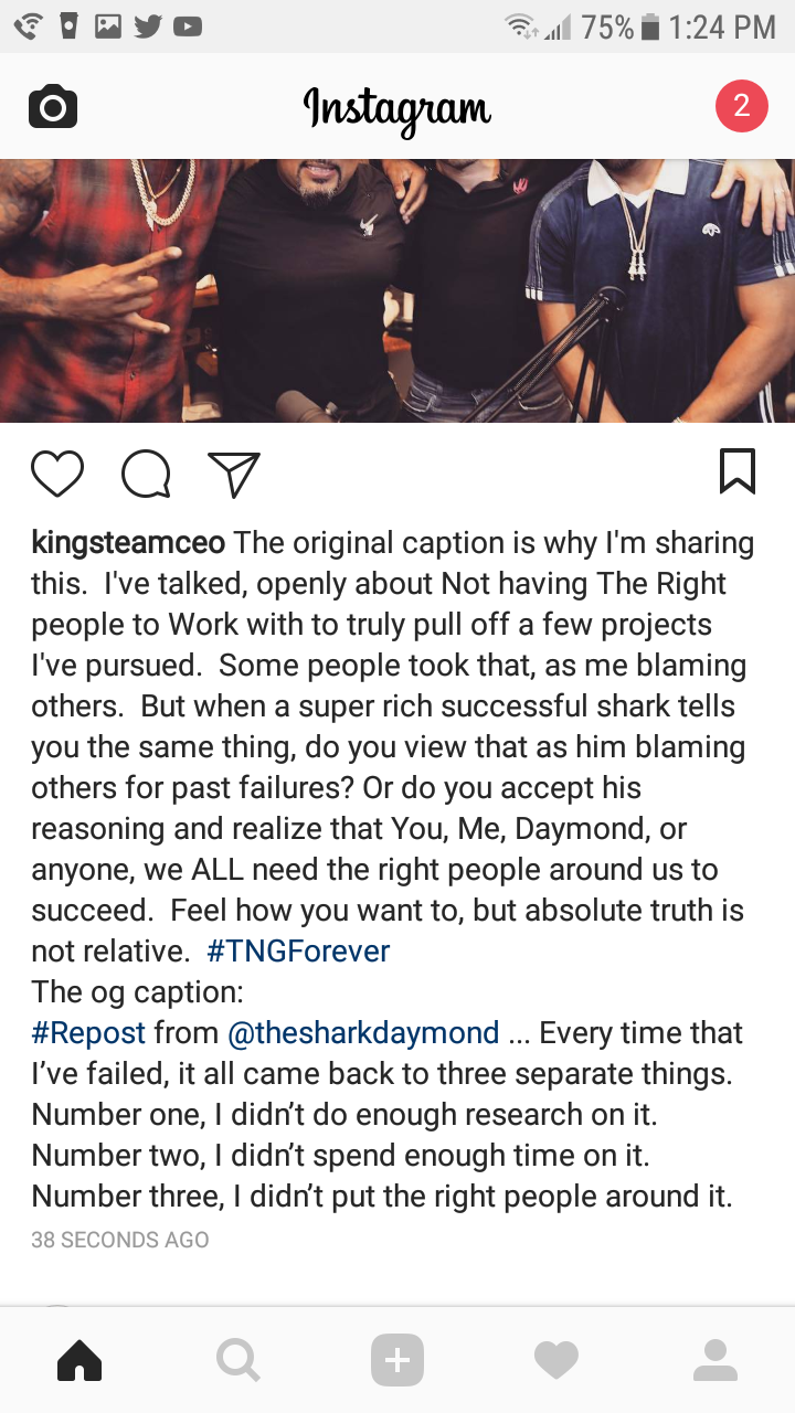 advice on failure (Daymond John Shark IG Post)